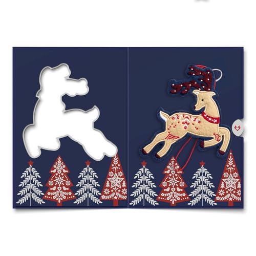 Christmas Handmade Prancing Reindeer HeartFelt Charm Card