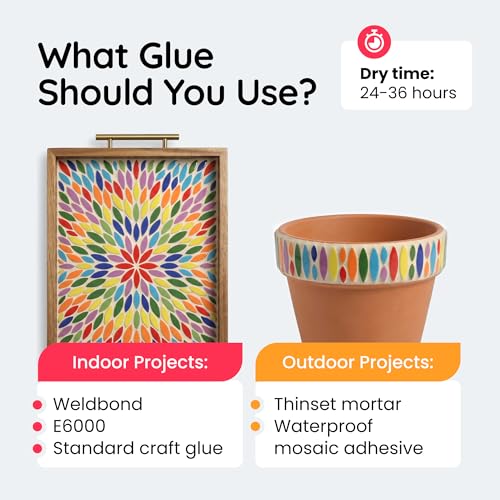 VerzTile Mosaic Tiles for Crafts (70 Count)