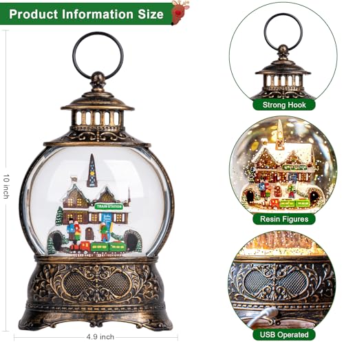 Christmas Snow Globes Christmas Water Lantern with Station Train