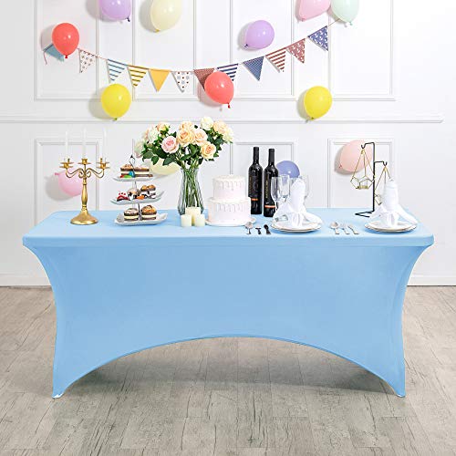 2Pack Spandex Table Cover for 6Ft or 4fT or 8ft Table Universal Fitted Stretch Tablecloth for Party (2 Count)