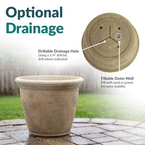 Sunnydaze Anjelica 15.25'' Large Plastic Planter Pot for Plants