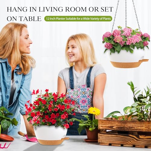 12 Inch Hanging Baskets 2 PC with Chains (2 Count)