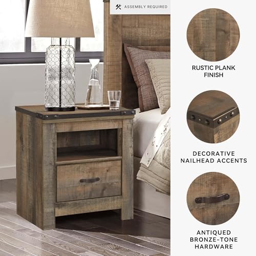 Trinell Nightstand with Charging Station