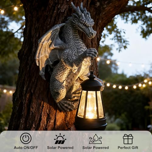 Garden Statues Tree Hugger Dragon