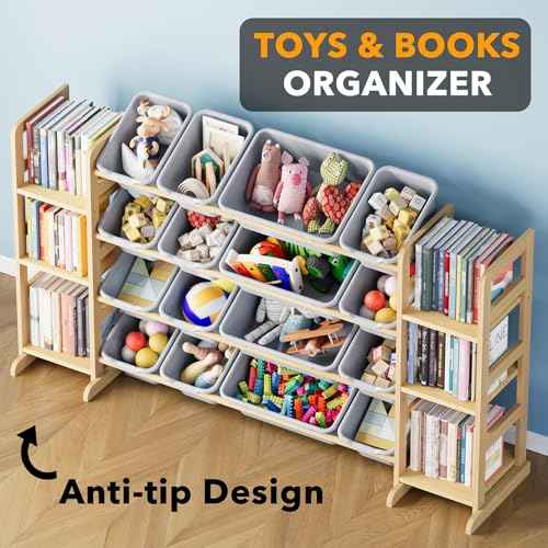 Toy Storage Organizer with 6 Shelves and 16 Bins