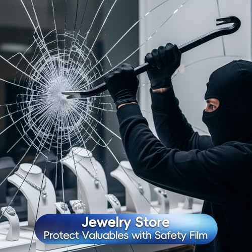 Security Safety Shatterproof Window Film 8 Mil Clear 11.8x78.7in
