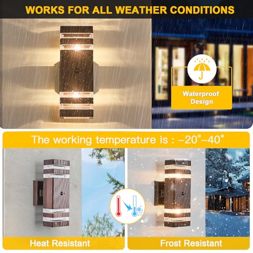 2 Pack Oil Rubbed Bronze Outdoor Wall Lights with 3 (2 Count)