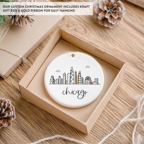 Round Ceramic Porcelain Christmas Tree Ornament Keepsake Gift