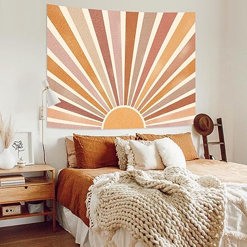 Retro Burning Sun Tapestry Wall Hanging