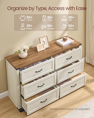 Modern 6 Drawer Dresser