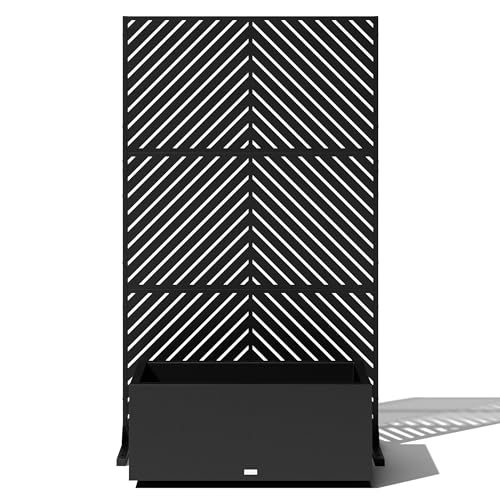 Block Series Long Box Planter + Arrow Privacy Screen Set