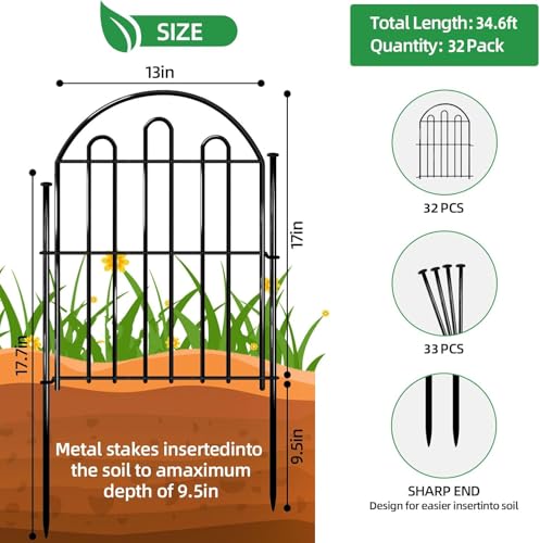 32 Pack Decorative Garden Fence (18899.2 sq inch)