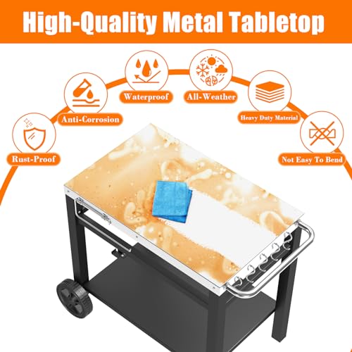 Grill Table Movable Dining Cart