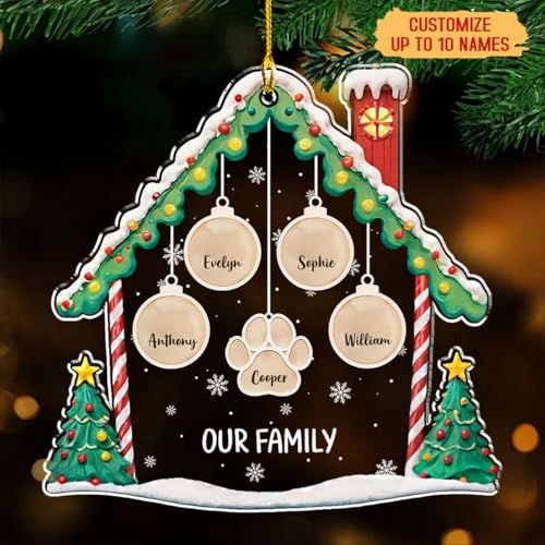 Personalized Family Christmas Acrylic Ornament 2024