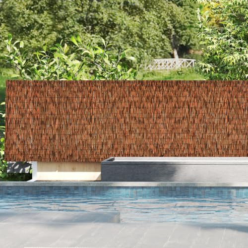 Brown 2 Pack 4FT X16.4FT Reed Fencing Roll Bamboo Privacy Screen (2 Count)