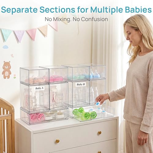 Clear Stackable Storage Drawers Set of 10 (10 Count)