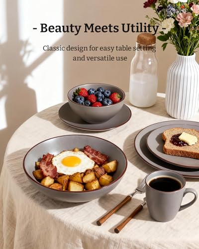 Venus Stoneware Dinnerware Sets with Pasta Bowls (16 Count)