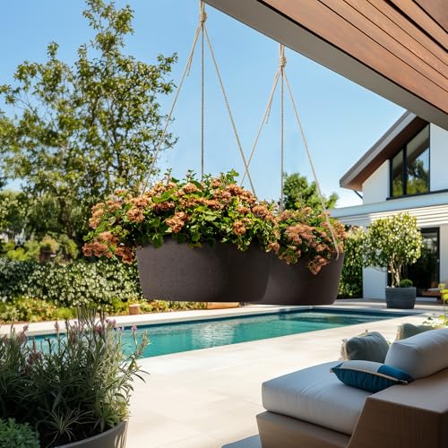 Large Hanging Planters for Outdoor Plants (2 Count)