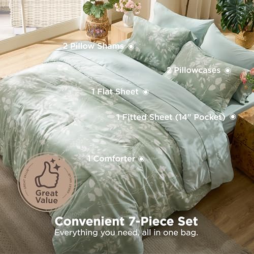Floral Sage Green Comforter Set