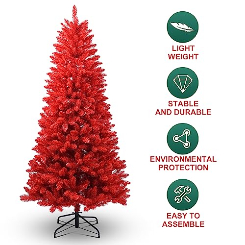 6ft Red Artificial Christmas Tree
