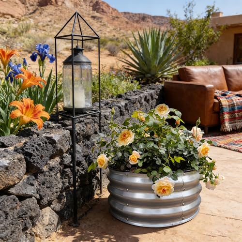 GARDMAX 2x2x1FT Galvanized Round Raised Garden Bed Kit