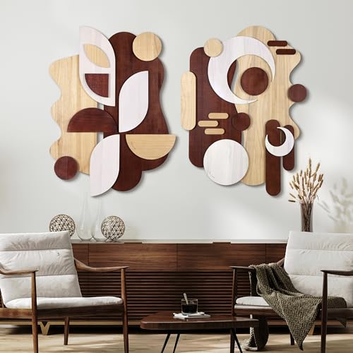 Sands Serenade I & II Hand Made & Hand Finished Dimensional Solid Wood Abstracts