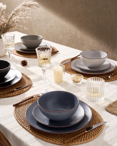 Venus Plates and Bowls Sets with Rim (24 Count)