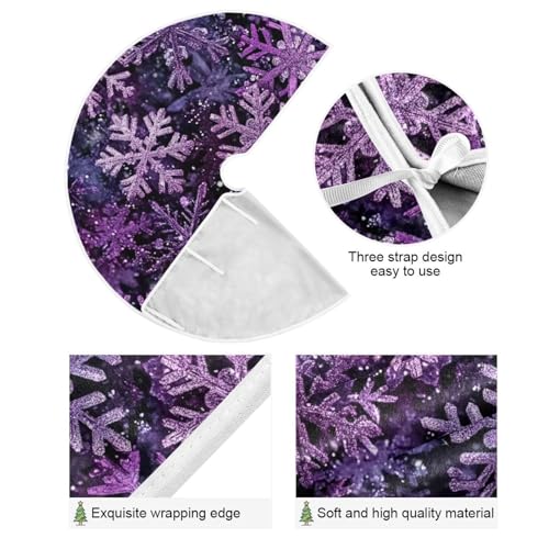 Christmas Purple Snowflake Party Tree Skirt