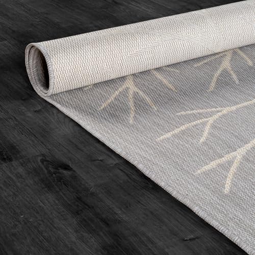 Washable Indoor Outdoor Rug 9x12 Modern Area Rugs Branch Pattern Non Shedding Waterproof Easy Clean Patio Deck Porch Living Room Bedroom Garden RV (108 Sq Ft)