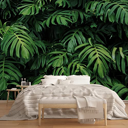 Tropical Monstera Wallpaper Banana Leaf Wall Mural Wallpaper for Living Room Bedroom TV Background Wall Covering (120.75 Sq Ft)