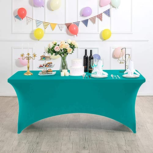 Spandex Table Cover for 8FT or 4ft or 6ft Table Universal Fitted Stretch Tablecloth for Party