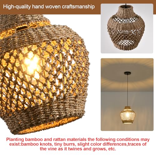 2 Pack Rattan Pendant Light (2 Count)