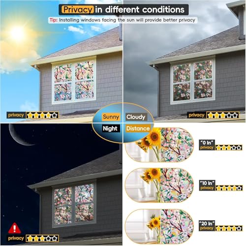 Rainbow Window Privacy Film Decorative (4107.3 sq inch sq inch)