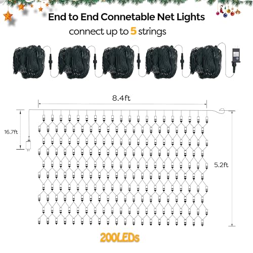 Outdoor Christmas Lights 200LED F8 Big Bulbs
