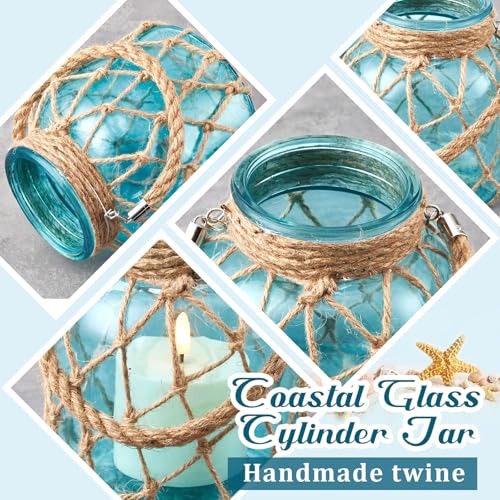 2 Set Nautical Lanterns Rope Handle (2 Count)