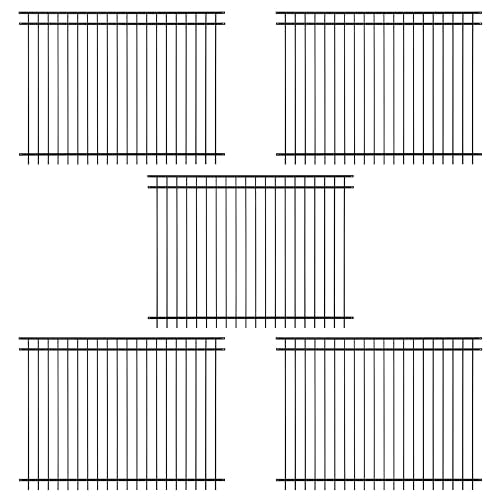 Pack of 5 Heavy Duty Flat Top Fence Barrier Panel (5 Count)