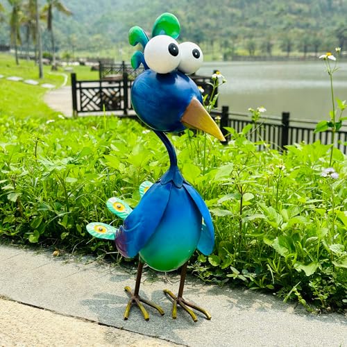 Peacock Decor Metal Yard Art Outdoor Statues Lawn Decorations Outside Garden Peacocks Decoration for Home