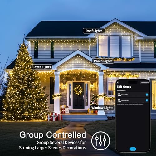 400 LED Smart RGB Icicle Lights for Outside (42.6 Foot)
