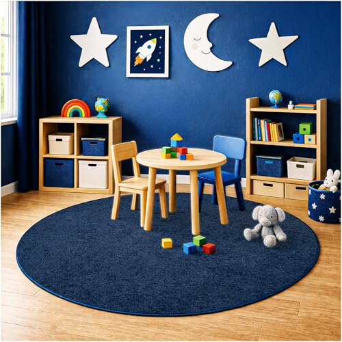 Soft & Colorful 10' Round Kids Classroom Area Rug