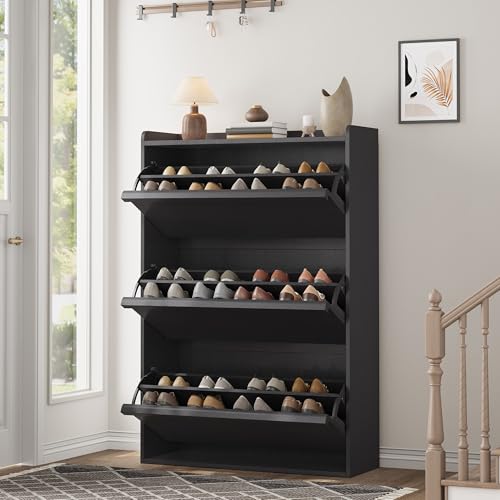 Shoe Cabinet with 3 Flip Drawers