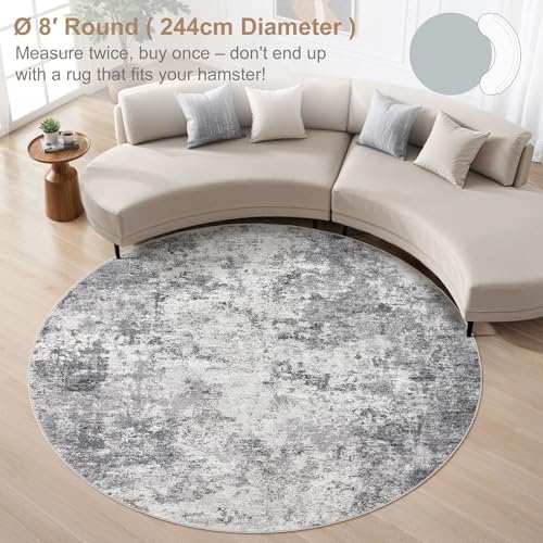 8ft Round Area Rug Living Room Rugs (24 Count)