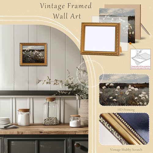 Vintage Gold Framed Wall Art for Home Decor