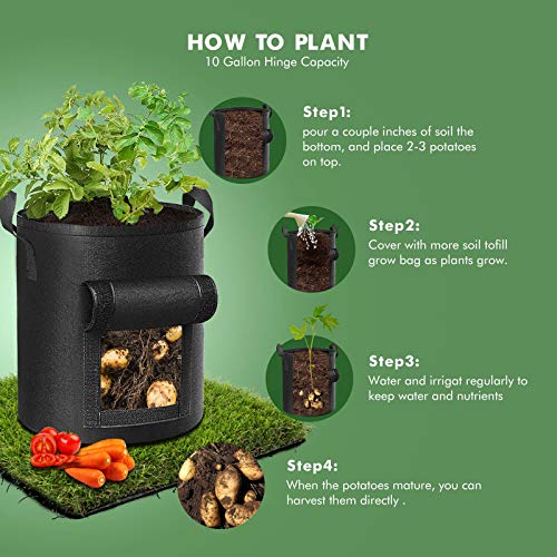 5 Pack 10 Gallon Potato Grow Bags (5 Count)