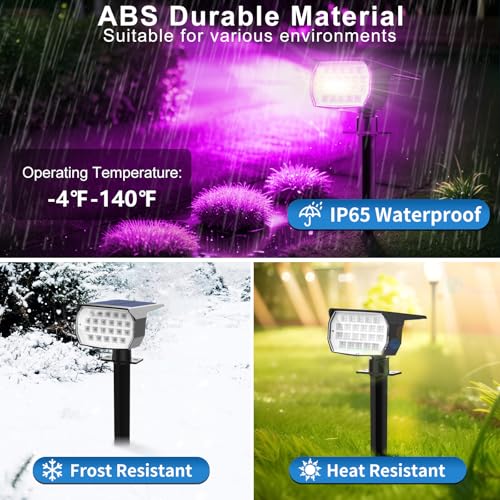 Solar Color Changing Spot Lights Outdoor Waterproof Colored RGB Solar Powered Landscape Lights for Yard 7 Lighting Modes Multicolor Solar Spotlights for Pathway Garden Outside (6 Count)