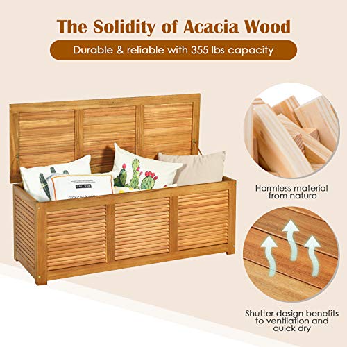 46 Gallon Acacia Wood Deck Box