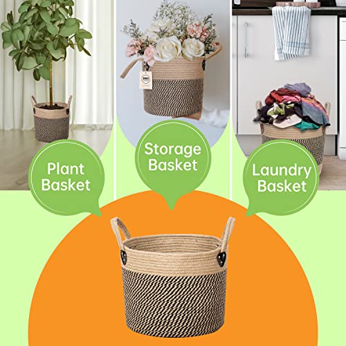 Round Woven Basket with Handles