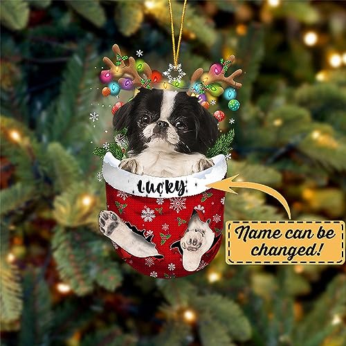 Japanese Chin 2 Dog Christmas Ornament