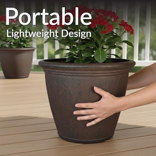 Sunnydaze Anjelica 15.25'' Large Plastic Planter Pot for Plants