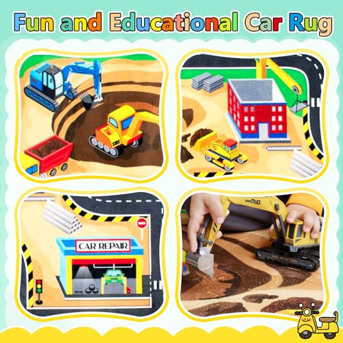 Kids Construction Site Play Rug (15 Sq Ft)