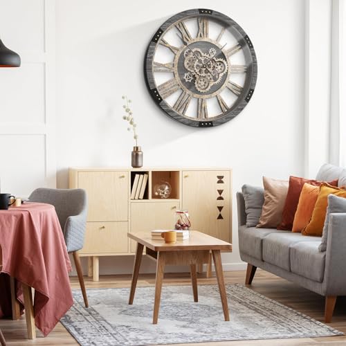 36" Extra Large Wall Clock with Moving Gears